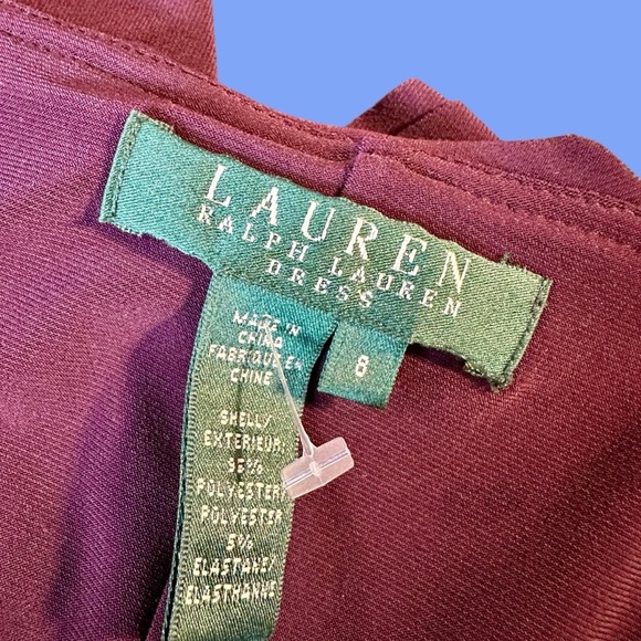 Lauren Ralph Lauren Purple Ruffled Detail Sleeveless Surplice Jersey Knit Dress - Picture 3 of 14